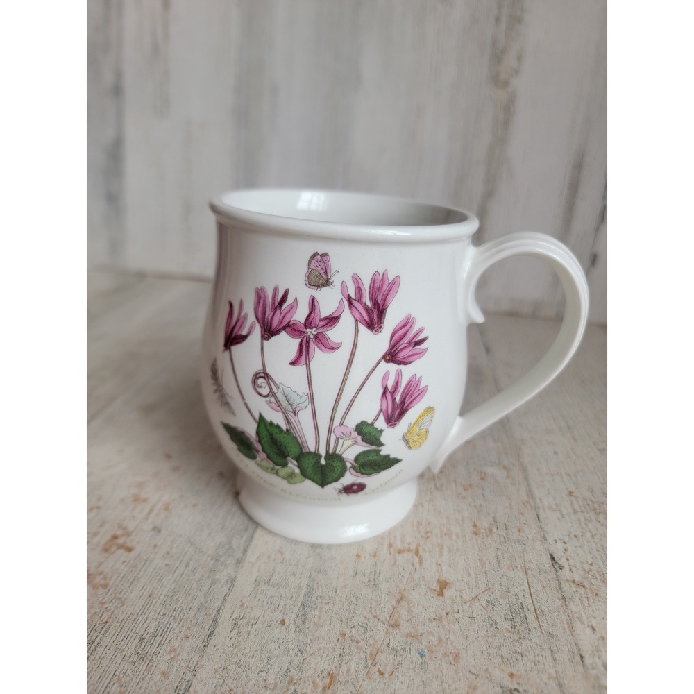Botanical garden rhododendron pink floral cup mug kitchen vintage ceramic